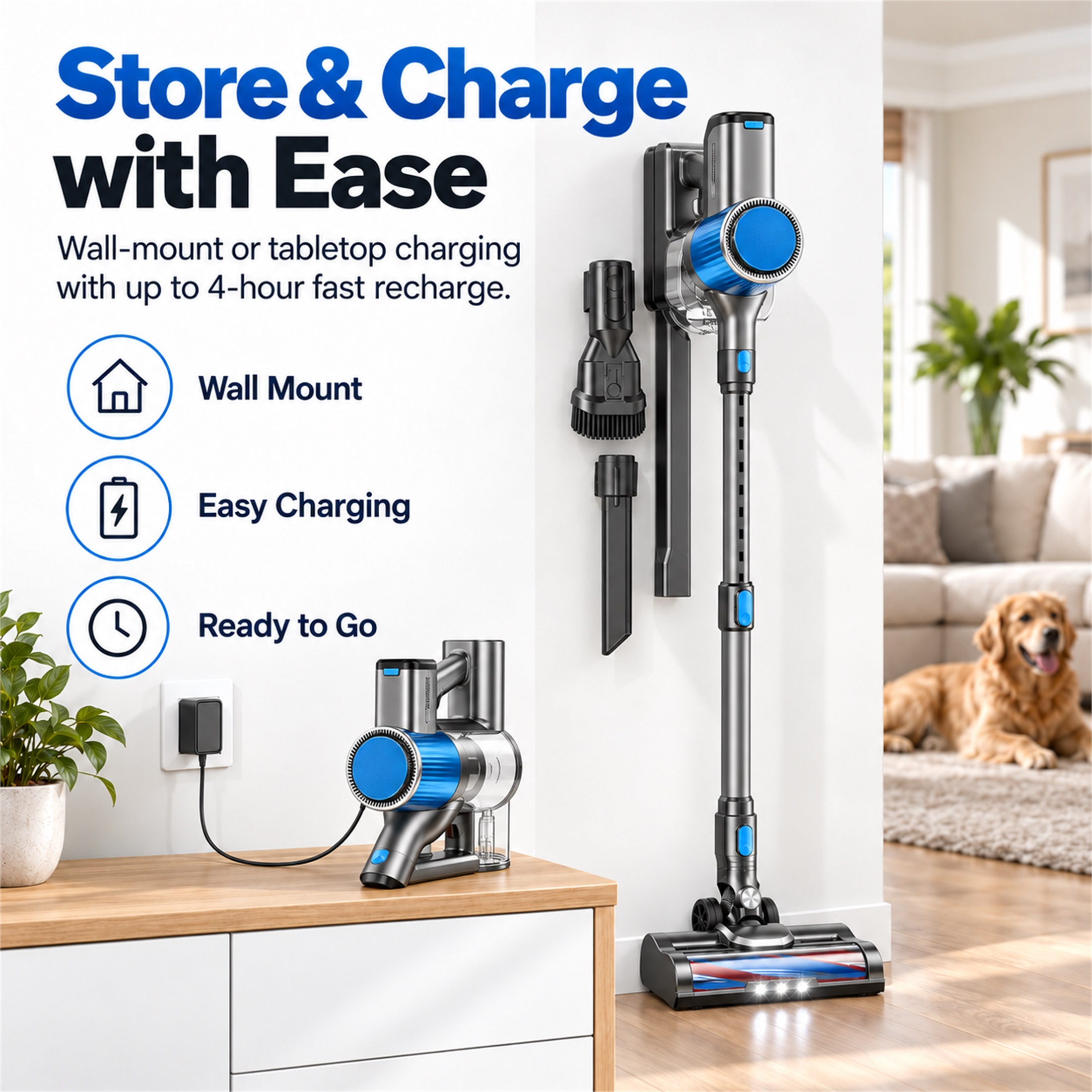 Amumu V18 Cordless Stick Vacuum 4-in-1 Pet Hair photo 2