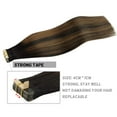 thumbnail image 4 of hotbanana Real Human Tape in Hair Extensions,Natural Black to Chestnut Brown Balayage Double Side Skin Tape Straight Silky Hair 20 inch, 20pcs 50g, 4 of 5