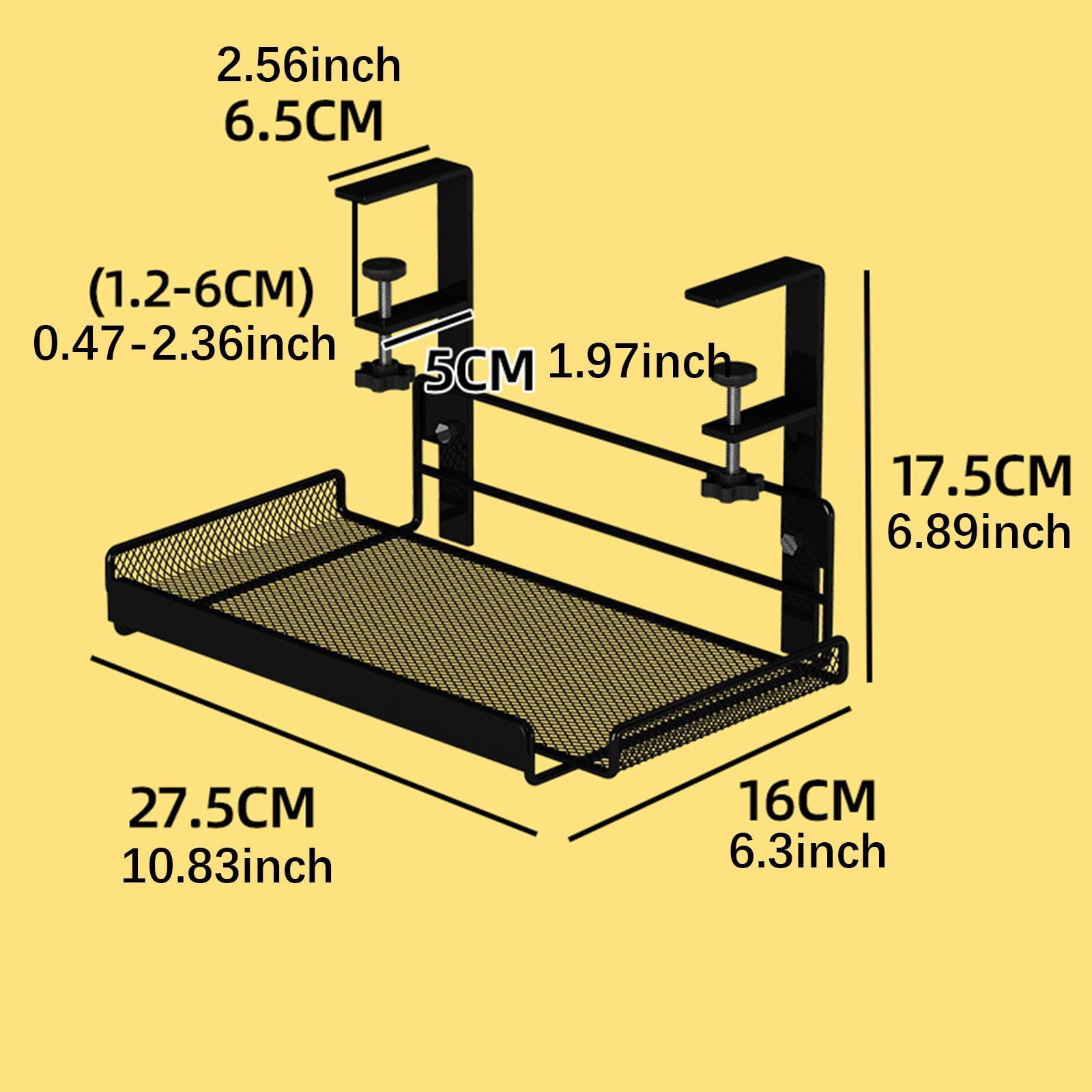 Fiocias Under Desk Cable Organizer Cable Management Tray Rack with Clamp Multifunctional Black
