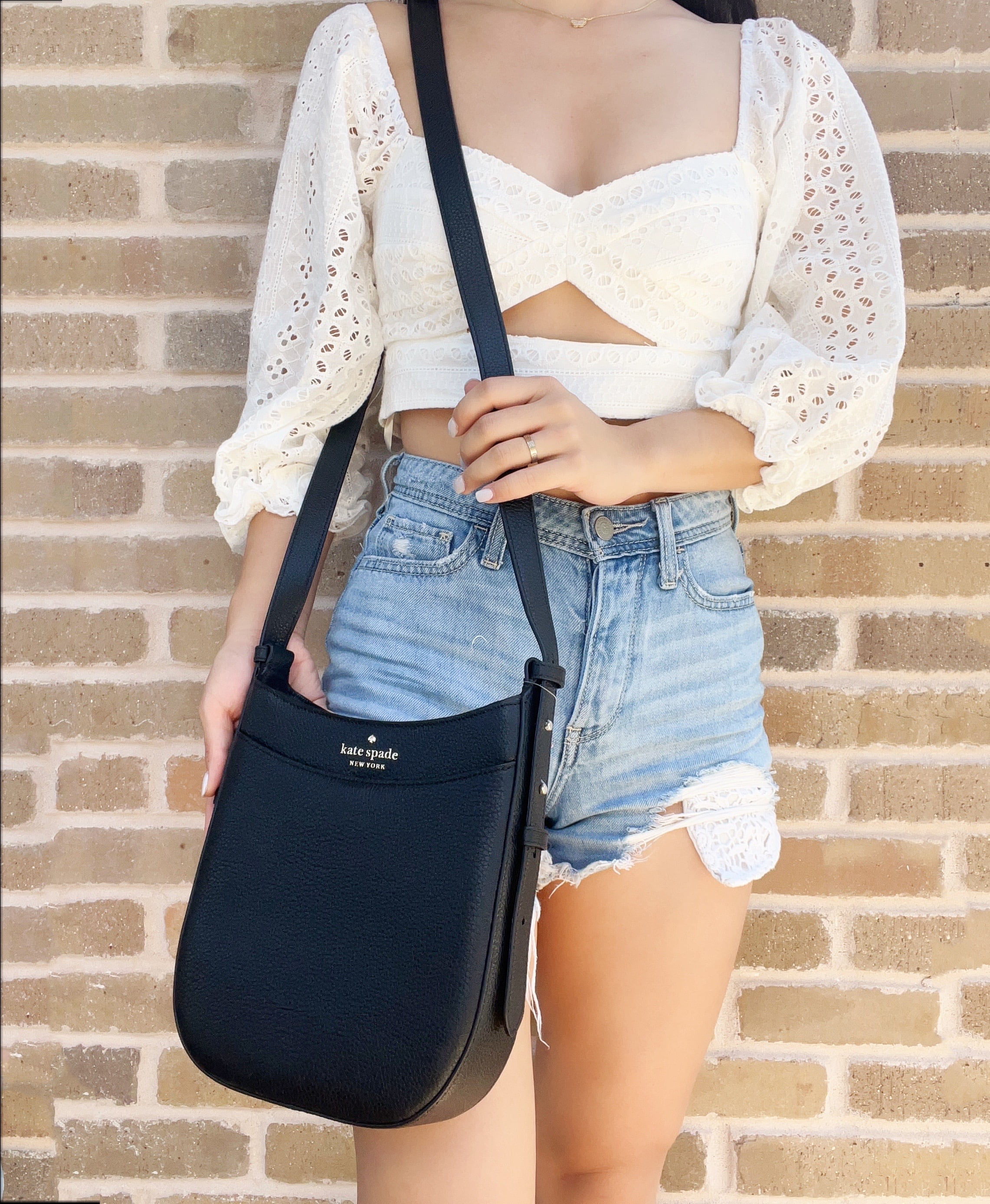 Buy Kate Spade Leila North South Top Zip Crossbody Black Pebbled