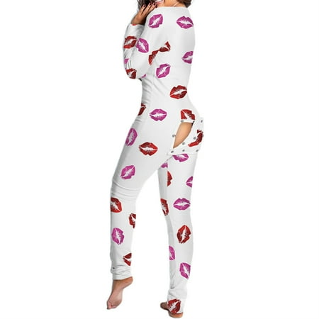 

SHerrylily Women Printing Buttoned Flap Pajamas