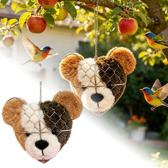 Outdor Handmade Fiber Bird Nesting Heart Birds Material Holder For Outside Nester Design Winter Shelter For Wild Birds Season Outdoor Vi