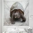 thumbnail image 1 of Turtle Beach Tapestry, Walking Slowly Hard Shell Animal Photo on Blurry Background, Fabric Wall Hanging Decor for Bedroom Living Room Dorm, 5 Sizes, Pale Grey and Dark Taupe, by Ambesonne, 1 of 1