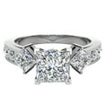 thumbnail image 4 of Three-Stone Princess Cut Diamond Engagement Ring for Women Past Present Future 1.15 Carat Total Weight 14K White Gold (F,VS1), 4 of 5