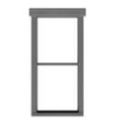 HO 1/1 Dbl Hung Window 32"w x 67"h w/Fancy Top Trim (12) (D)