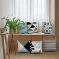 thumbnail image 3 of Set of 6 Linen Pillowcases 45 x 45 cm, Line Geometry Pattern, Decorative Cushion Cover, Cushion Cover for Sofa Office, 3 of 5