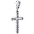 thumbnail image 2 of 10K White Gold Baguette Diamond Cross Pendant 1.70" Invisible Set Charm 1 CT., 2 of 6
