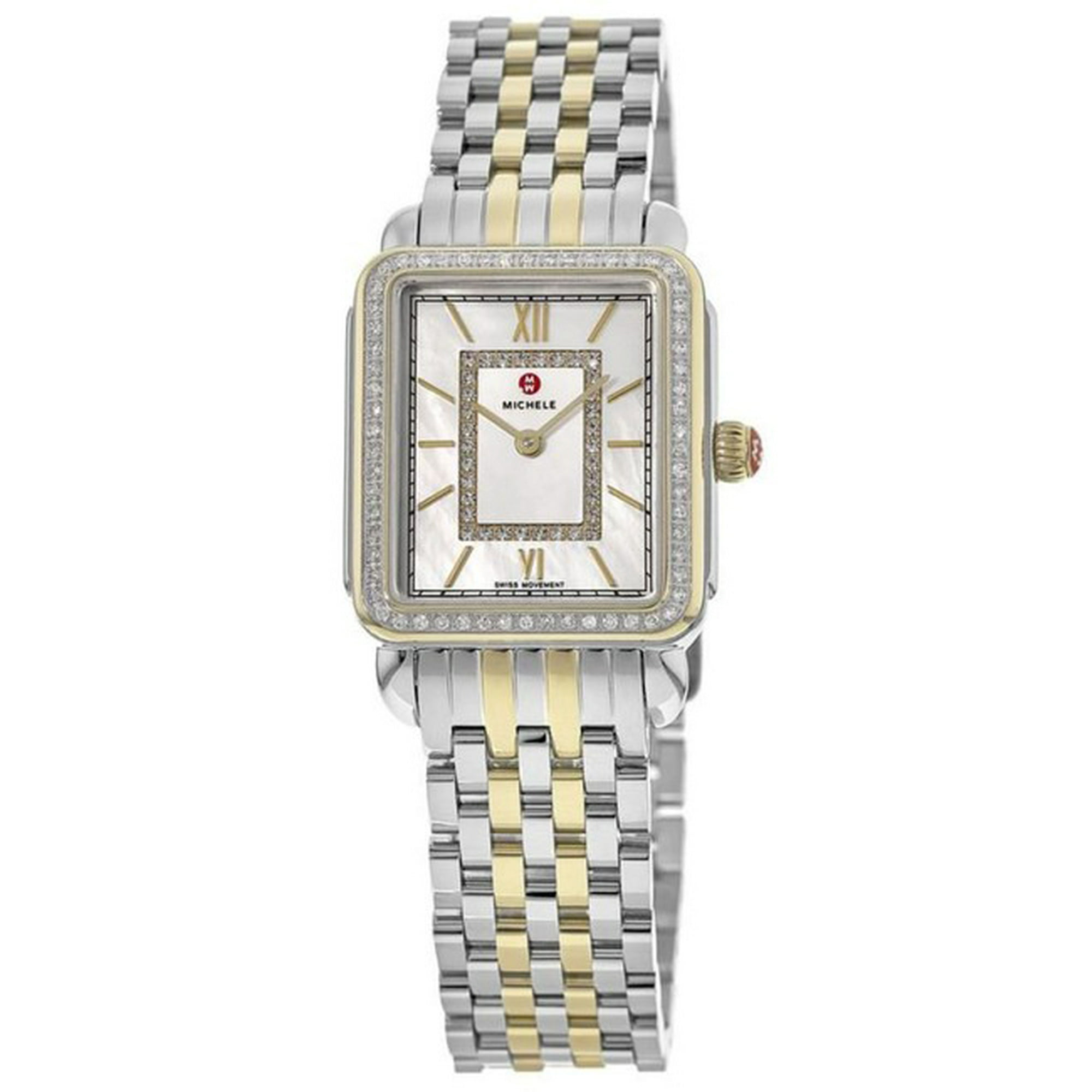 Jbd Trading Inc Michele Silver And Gold Deco Ii Mid Diamond Two Tone Steel Ladies Mww06i000004 Watch Other