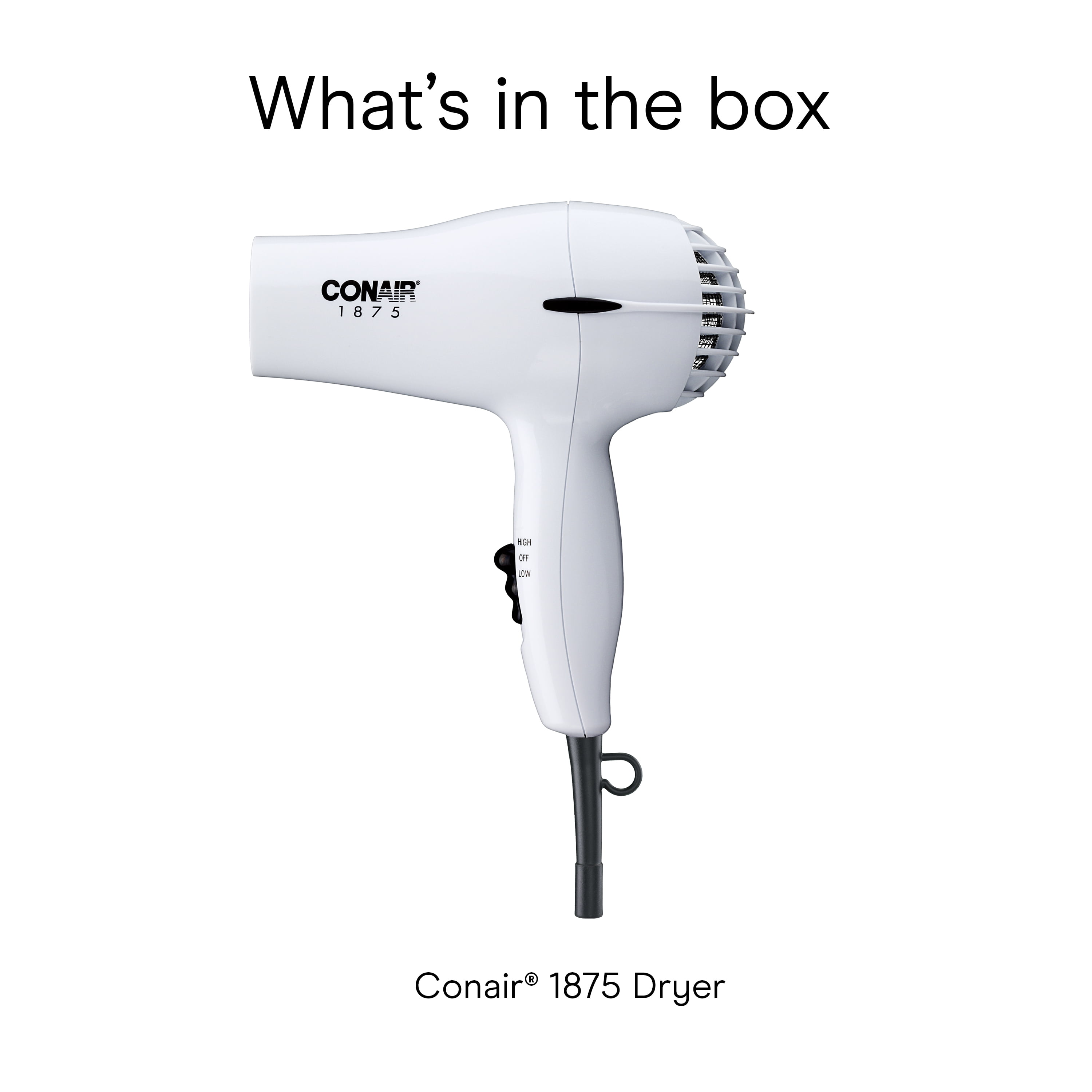 Conair 1875 Watt Mid-Size Styler Hair Dryer, White
