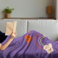thumbnail image 3 of I Love You Soft Flannel Fleece Throw Blanket, Love Bugs Heart Singing over Rainbow Moon Dancing with Scars Heart Beats Cartoon, Cozy Plush for Indoor and Outdoor Use, 50" x 70", Violet, by Ambesonne, 3 of 5