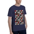 thumbnail image 2 of Bingfone Houndstooth Green Red Men'S Loose Fit Short-Sleeve Pocket T-Shirt, 2 of 7