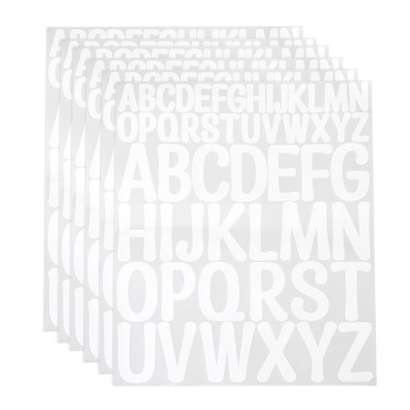312 Pieces Vinyl Letter Stickers, 6 Sheets 2 Inch White Artistic Font Self-Adhesive Cute Alphabet Stickers