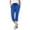 Blue, variant on HNMKIU Trendy Women's Casual Pants with Pockets and Elastic Belt Mid-Length Trousers for Effortless Style and Comfort Versatile for Every Occasion