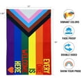 thumbnail image 2 of FLAGWIN Progress Pride Flags EVERYONE IS WELCOME HERE 12x18 LGBTQ Garden Rainbow Pride Flag with Vivid Color and Durable Nylon, Inclusive Gay Outdoor Flag for Yard Lawn or Room（Stand not included）, 2 of 7