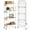 White, variant on GARITIN 3 Tier Foldable Rolling Cart, No Assembly Metal Rolling Utility Cart, Mobile Storage Trolley with 360° Swivel Casters & Handle for Kitchen, Bathroom, Bedroom, Black