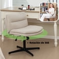 thumbnail image 2 of Silla de Oficina Ergonómica Tapizada en Tela Beige, Altura Ajustable, Respaldo Inclinable 105° y Giro 360°, Base Metálica en Cruz, 2 of 7