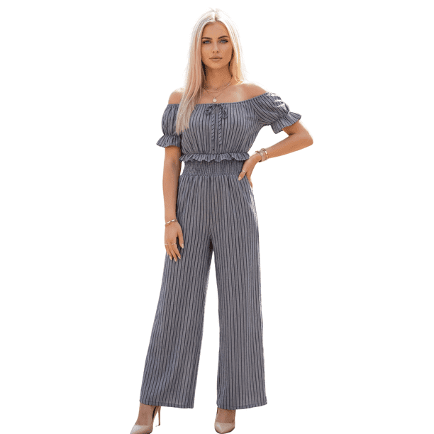 Jumpsuit Mujer Manga Corta, Ajuste Cómodo y Pierna Amplia, Look Moderno y Versátil
