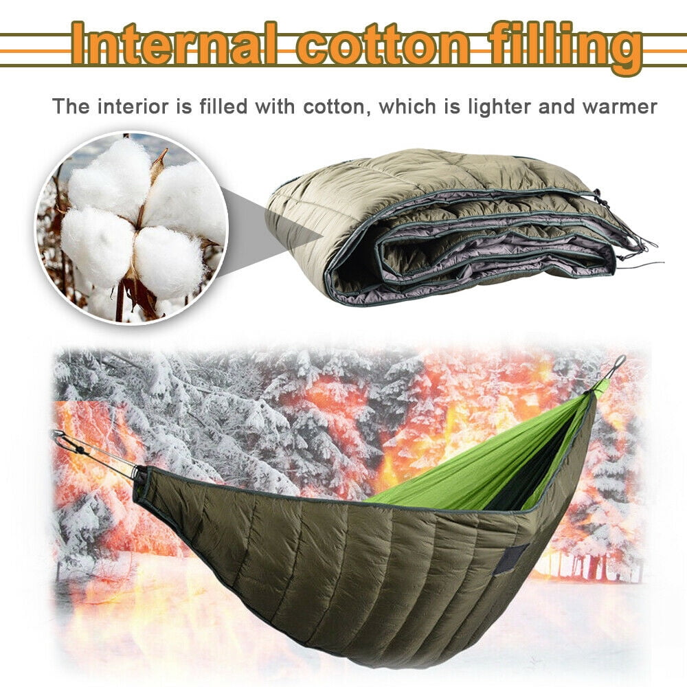 IC ICLOVER Full Length Hammock Underquilt Camping Hiking Under Quilt Winter Warm Blanket Green