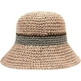 thumbnail image 5 of CoCopeaunts Women Beach Hat Straw Braided Stripe Fisherman Hat Summer Sun Protection Foldable Roll up Floppy Trendy Bucket Cap, 5 of 8