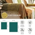 thumbnail image 6 of Boho Throw Blanket, Bohemian Tassels Throw Blankets for Bed Couch Soft Chair， Chenille Fringe Tassels ( Green, Large 86*102Inches), 6 of 7