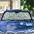 thumbnail image 4 of Cartoon Pandas with Rainbow Car Windshield Sun Shade Foldable Car Front Window Visor Heat and UV Protection 57x31.5, 4 of 8