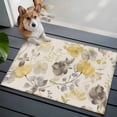 thumbnail image 3 of 2x3 Ft Entryway Area Rug, Yellow Grey Botanical Kitchen Rug Runner Washable Floor Mat, Spring Floral Watercolor Rustic Non Slip Indoor Door Mat Throw Carpet for Bathroom Living Room Bedroom, 3 of 8