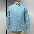 thumbnail image 5 of Wdfiry Shirts for Men Solid Color Fashion Button Open Front Shirts Long Sleeve Turn-down Collar Business Dressy Tops, 5 of 5