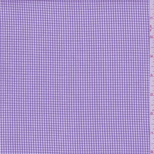 Lilac Gingham Check Cotton Shirting, Fabric By the Yard