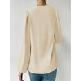thumbnail image 6 of Women's Chiffon Tops Long Sleeve Draped Collar Cowl Neck Solid Color Shirts Casual Loose Work Office Blouses(X-Large,Yellow), 6 of 7