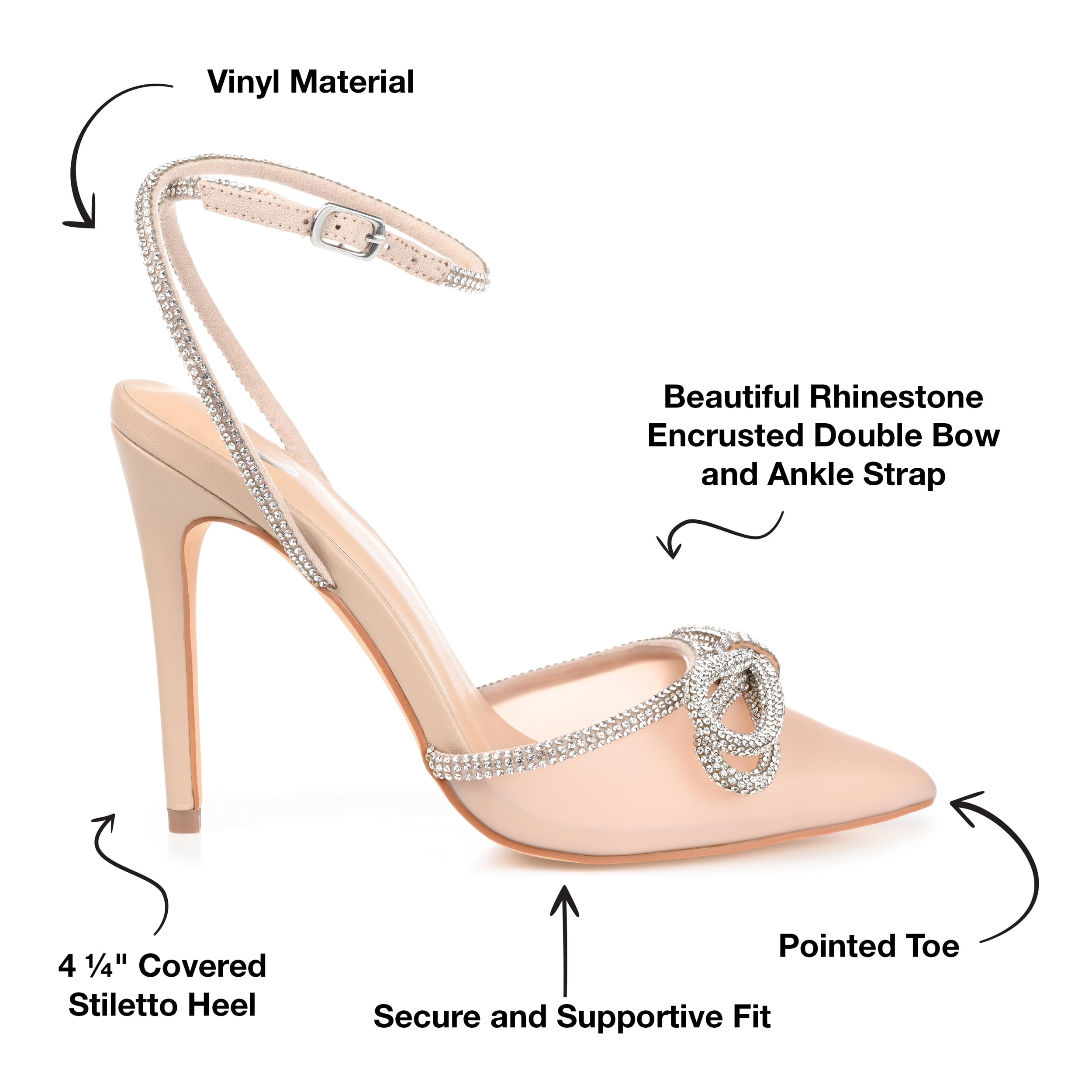 Journee Womens Gracia Buckle High Stiletto Pointed Toe Evening Pumps