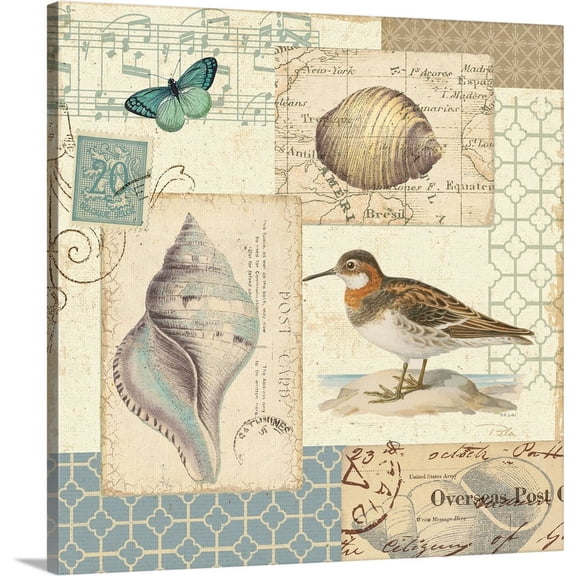 Great BIG Canvas | "Coastal Collage II" Canvas Wall Art - 30x30