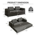 thumbnail image 4 of 79" Convertible Sofa Bed with Fixed-Shape Frame, Modular Folding Boneless Couch with Cylindrical Pillow, Corduroy Lounge Loveseat with Pull Out Bed, No Assembly Required, Dark Gray, 4 of 7