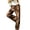 Brown #68, variant on Women's Linen Blend Wide Leg Pants Elastic Drawstring High Waist Loose Split Hem Casual Trousers with Pockets Brown 2XL