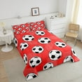 thumbnail image 4 of Erosebridal Football Comforter Set Twin Size Soccer Bedding Set Soccer Ball Game Light Red Comforter Sports Theme Quilt Set, 4 of 7