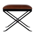 thumbnail image 2 of Beaumont Lane Transitional 20"W Leather Accent Stool in Brown, 2 of 5