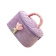 thumbnail image 1 of Qarigey Bolsa de cosméticos de moda con flor de tulipán, bolsas de maquillaje de gran capacidad, organizador multifuncional, almacenamiento de viaje, Bolsas de maquillaje Púrpura 25*16*15.5 cm Qarigey CE015337-03, 1 of 6