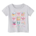 thumbnail image 1 of PMVFHDE T-Shirts pour Filles T-Shirts Graphiques d'Été pour Filles Hauts d'Été pour Filles 2025 Garçon et Fille Imprimé Décontracté Col Rond Manches Courtes T-Shirt Blanc, 8-9 Ans, 1 of 4