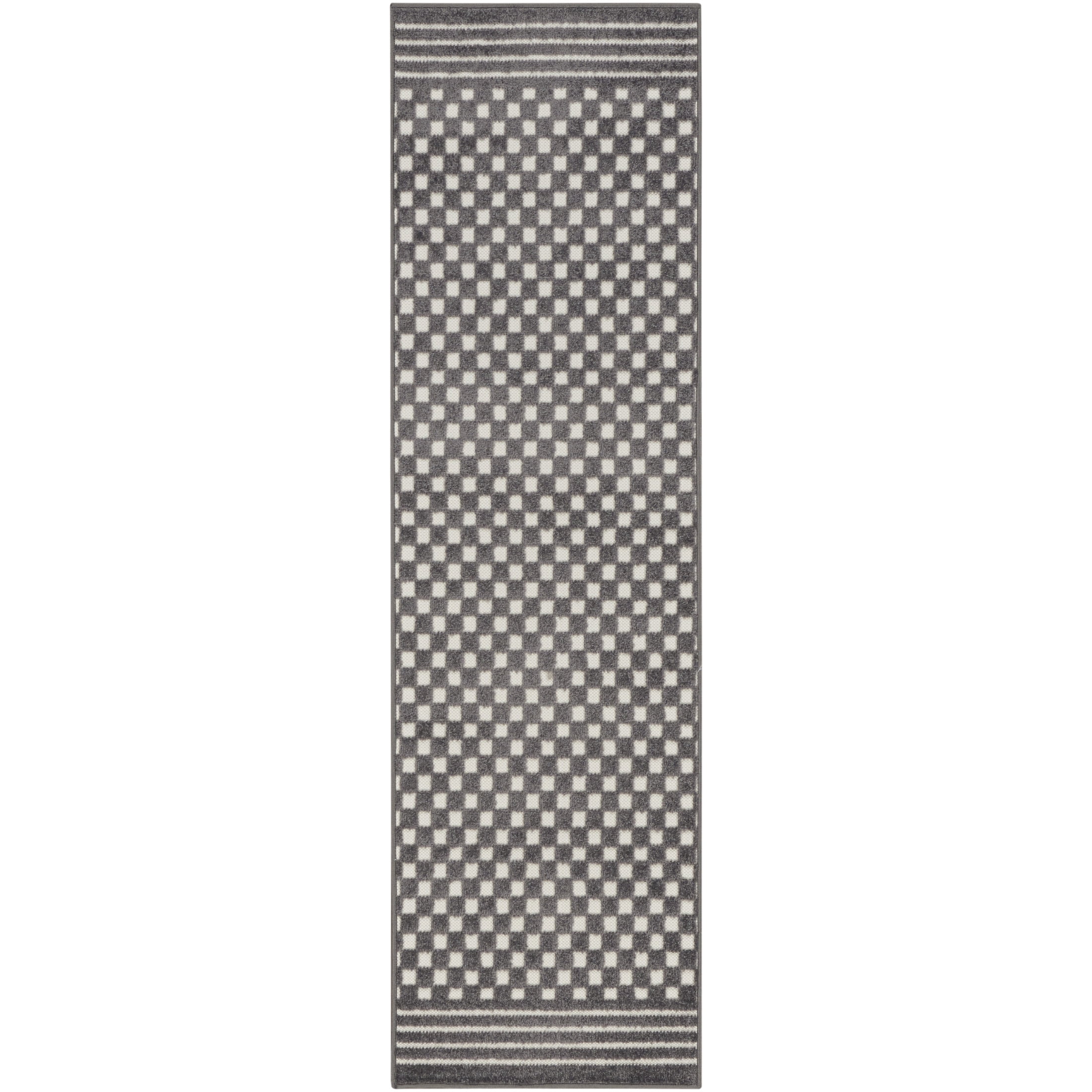 Nourison Care Free 2' x 6' Grey Modern Indoor Rug