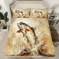 thumbnail image 2 of Castle Fairy Big Bass Fish 4 Pieces Queen Sheet Sets for Kids Teens Adults,Fishing Theme Ultra Soft Flat Sheet,Lake House Queen Fitted Sheet,Lightweight Room Decor, 2 of 7