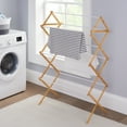 thumbnail image 4 of Mainstays Space-Saving Collapsible Bamboo Laundry Clothes Drying Rack, 4 of 8