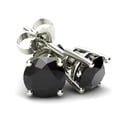 thumbnail image 1 of 1 1/2Ct Boucles d'Oreilles Rondes en Diamant Noir 14K or Blanc Ou Jaune, 1 of 1
