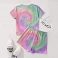thumbnail image 3 of CCRFTGI Summer Outfits for Child Girls Size 8 Cute 2 Piece Outfits Short Sleeve T-Shirts and Elastic Waist Shorts Active Gym Sets for Girls Light Green 12-13 Years, 3 of 4