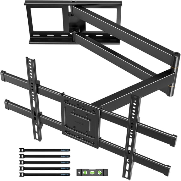 BONTEC Full Motion TV Wall Mount, Long Arm Corner Bracket for 32-75 Inch Flat Curved TVs, 40.9 Inch Extension, Holds 132 lbs, Max VESA 600x400mm