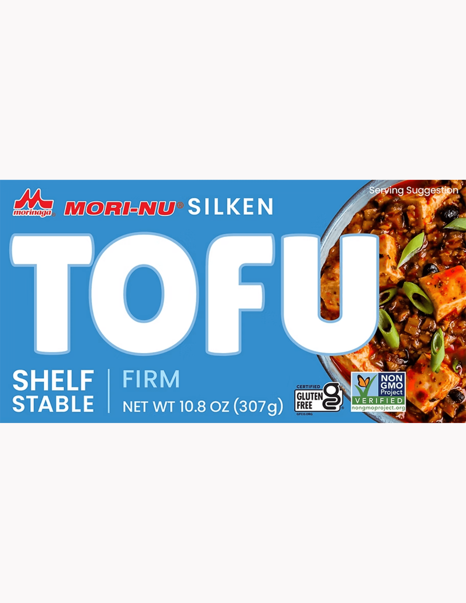 (4 pack) Mori-Nu Silken Tofu Firm Blue 10.8oz/(307g), Block Form, Plastic Tub Container, Contains Soy