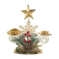 thumbnail image 2 of YgkuHd Christmas Golden Iron Double Candlestick Window Desktop Decoration Christmas Holiday Decoration, 2 of 6