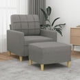 thumbnail image 3 of vidaXL Couch Upholstered Sofa with Footstool for Bedroom Living Room Fabric, 3 of 12
