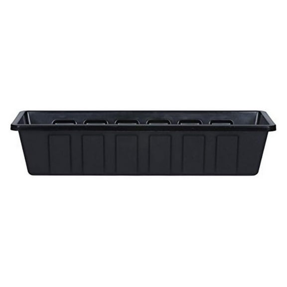 TiaGOC 2248 012248 Plastic Flower Box Planter, 24-Inch, Black