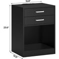 thumbnail image 2 of ZOPan Night Stand Set 2,Black Nightstand with Charging Station & Drawers,Night Stands for Bedrooms Set of 2,Bedside Table with Drawers, 2 of 7