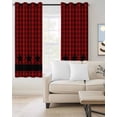 thumbnail image 2 of Red Black Plaid Blackout Curtains 54 Inches Long for Bedroom, Country Vintage Star Abstract Gingham Thermal Insulated Room Darkening Black Out Window Curtain Panels Grommet Drapes for Living Room, 2 of 8