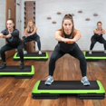 thumbnail image 2 of Costway 4" - 6" - 8" Aerobic Step 43" Cardio Adjust Exercise Stepper w/ Risers Green, 2 of 10